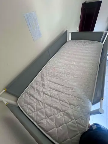 Ikea loft bed with free desk and single mattress — good condition