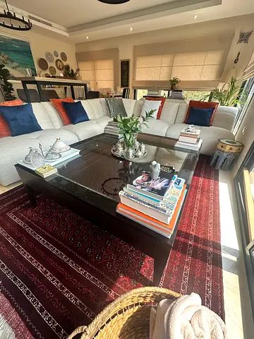 Luxury from Grosvenor, Large walnut and glass coffee table
