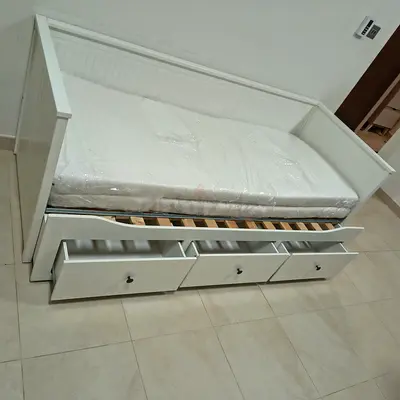 IKEA Hamnes daybed with 3 big storage drawers and 2 IKEA mattresses.
