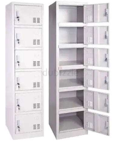 Used 6-Tier Steel Locker Cabinet with Individual Lockable Compartments