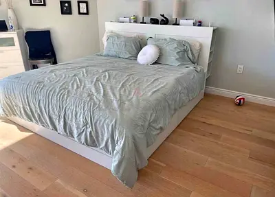 IKEA White BRIMNES King Storage Bed with IKEA Mattress 180 x 200 cm