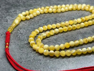 Natural Baltic Amber Misbaha – 120 Beads | مسبحة كهرمان بلطيق طبيعي – 120 خرزه