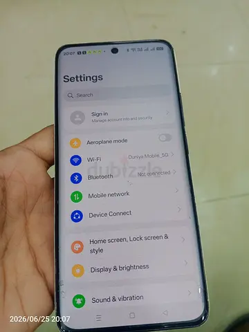 Oppo Reno12 5G 512gb good condition - (shows Settings screen)