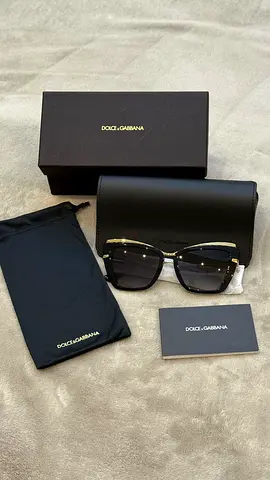 Dolce  Gabbana Black  Gold Cat-Eye Sunglasses (brand new)