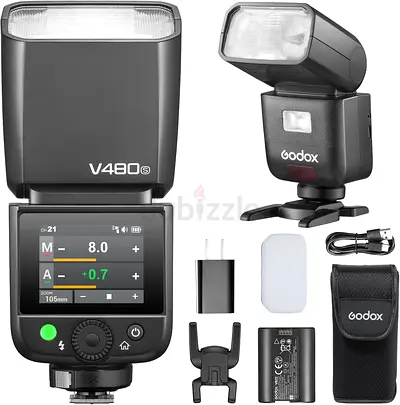 Godox V480-S TTL Li-ion Flash for Sony A7 A9 ZV-E10 - GN50 2.0 Touchscreen, Built-in 2.4G Wireles