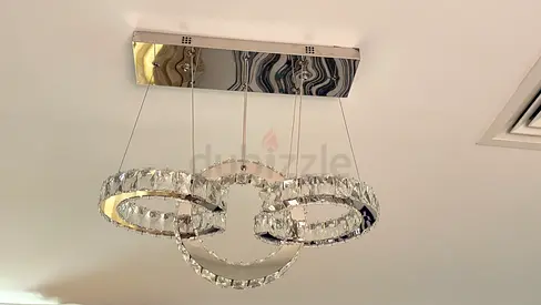 Modern Crystal LED Ceiling Pendant Light - 3 Ring Chandelier