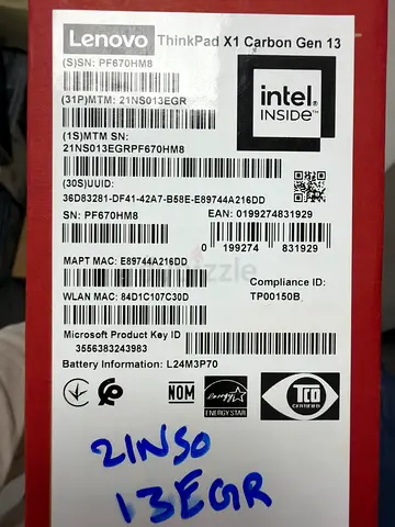 Lenovo ThinkPad X1 Carbon Gen 13 - Box with Serial/Specs (new in box)