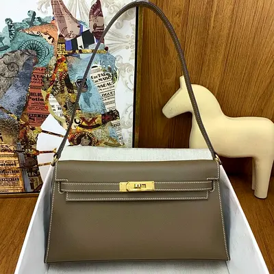 Hermes Kelly Elan In Taupe Epsom Leather