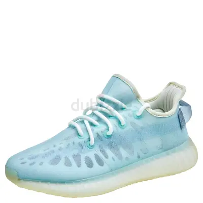 Yeezy x Adidas Blue Mesh 350 V2 Mono Ice Sneakers Size 38