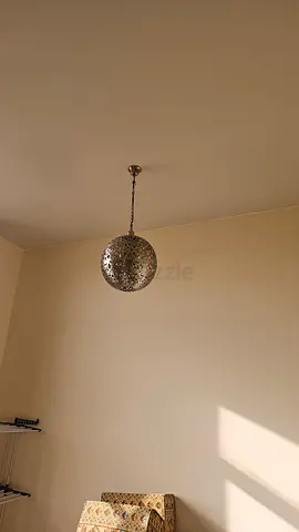 Ornate metal hanging pendant light - used