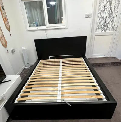 Ikea malm queen size hydraulic storage bed with mattress