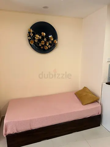 Single wooden bed frame with mattress (low-profile) - good condition