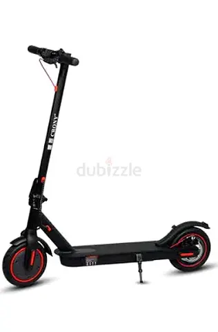 Crony Electric Scooter in Black with Red Accents