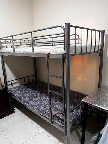 Sturdy Metal Bunk Bed with Mattresses