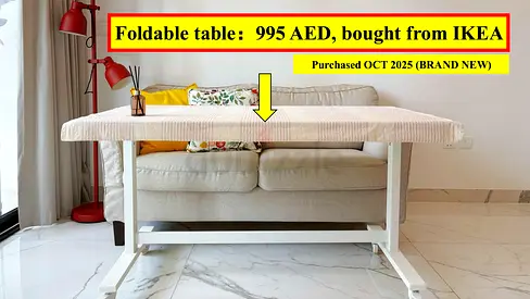 IKEA MITTZON Foldable Table with Wheels + FREE Tablecloth