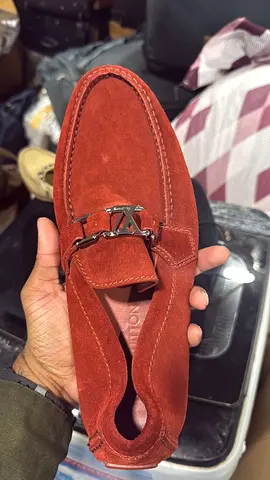 Red suede Louis Vuitton loafers - single mens shoe, excellent  condition brand new