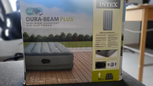 Intex Dura-Beam Plus inflatable double air bed with USB pump