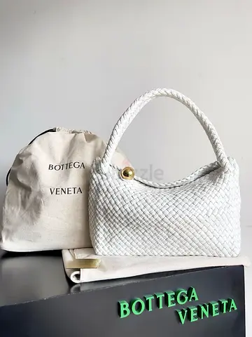 Bottega Veneta Tosca Bag in White Intrecciato Calfskin