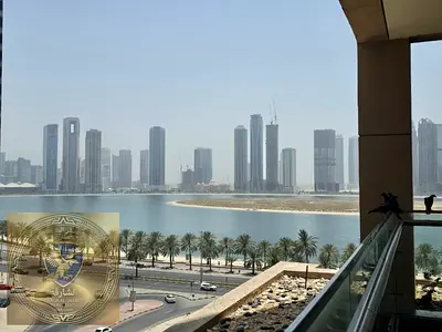 Two bedroom hall spacious balcony sea view central AC master room wardrobes private pool near Al Ta
