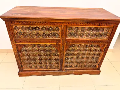 Solid wood side board .