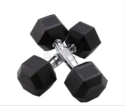 Hex Rubber Dumbbell 1-Pair 10kg - Brand New