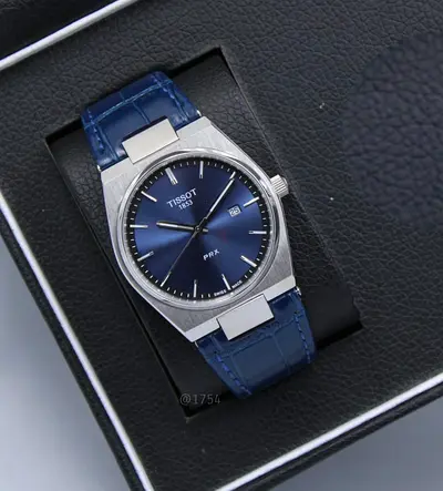 Tissot PRX Mens Watch - Blue Dial, Leather Strap, Excellent Condition master piece