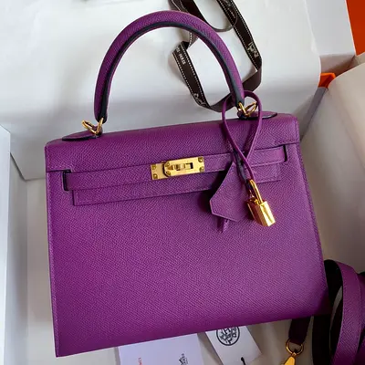 Hermes Kelly Sellier 25 In Anemone Epsom Calfskin