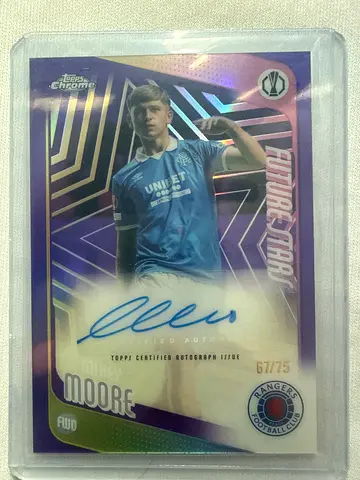 Topps auto Signed Future Stars Football Trading Card - Moore  67/75