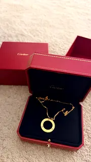 Love Cartier style Gold and diamond Pendant Necklace with Box and certificate