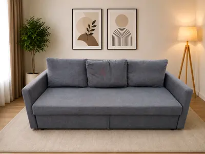 Comfortable 3 Seater Grey Sofa Bed