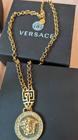 Versace gold-tone Medusa pendant necklace (authentic-looking)