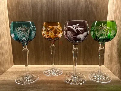 Colorful Crystal Wine Glasses 4pieces