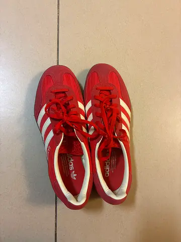 Original Adidas Gazelle sneakers in red with white stripes-Size 39 1/3