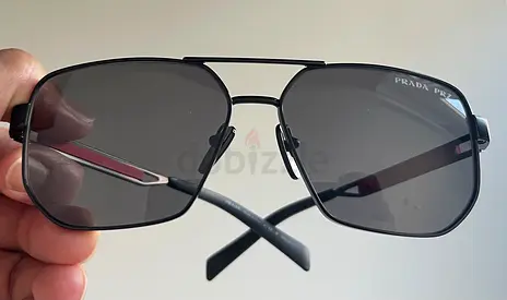 Prada Pilot Sunglasses - Black Frame, Grey Lenses