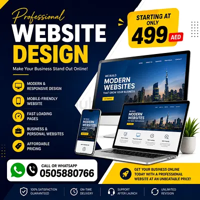 🌐 Professional Website Design 💥 Only 499 AED