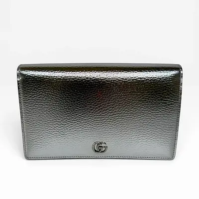 GUCCI GG MARMONT LEATHER WALLET ON CHAIN
