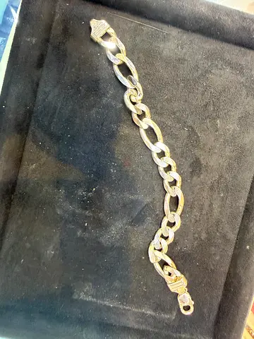 Mens Cuban Link Bracelet - Silver-tone, 8 approx 52 gms
