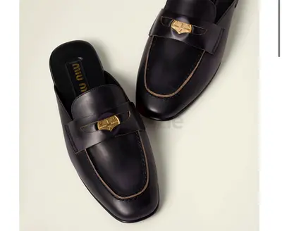 Miumiu Brushed Leather Loafers
