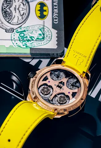 Jacob Co. Batman Tourbillon Watch  Bezel, Black Yellow Strap Automatic