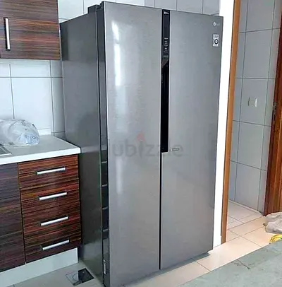 LG Side-by-Side Refrigerator 600L - Stainless Steel, Good Condition