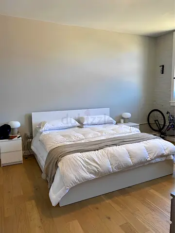 IKEA malm king bed frame with mattress. - good condition