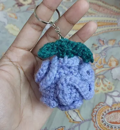 Handmade crocheted crochet one piece Luffy devil fruit gomu gomu no mi key chain anime gifts