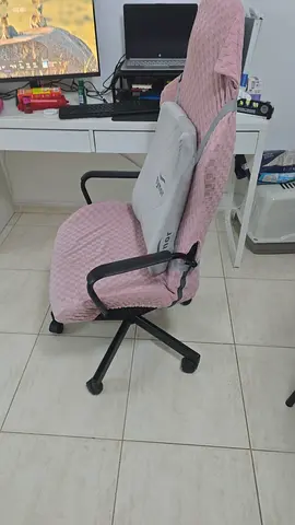 Gaming chair with armrests and swivel base