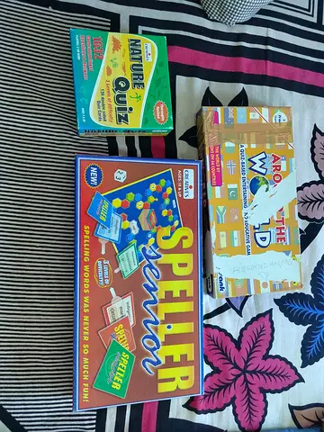 Set of 3 Educational Board Games - Speller, Word Trip  Nature Quiz