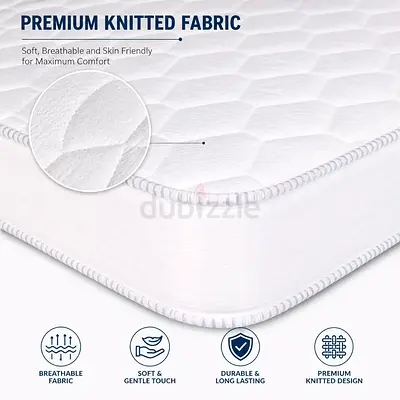 White Quilted Mattress Topper and bed frame also included