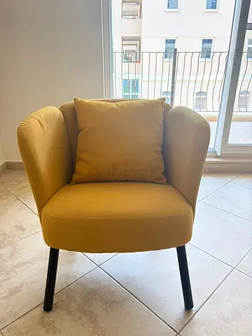 2 number IKEA-Mustard Yellow Accent Armchair with Cushion - Good Condition