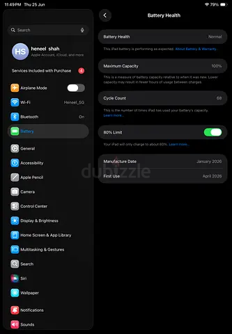 Apple ipad a16 11th generation under warranty