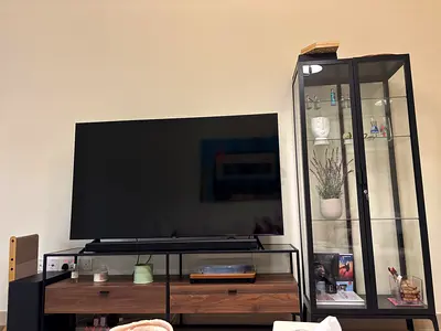 Modern TV Unit + Glass Display Cabinet – Excellent Condition
