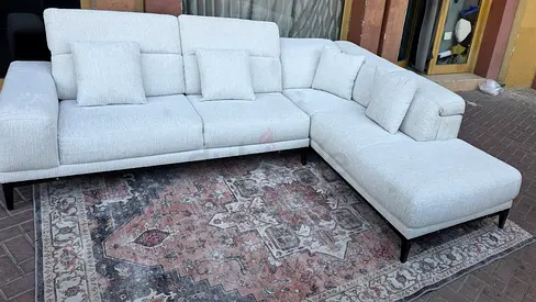 Natuzzi Italian L Shape Sofa Beige Excellent Condition