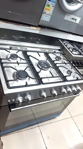 Stainless Steel 5-Burner Gas Range with Oven - Good Working Condition